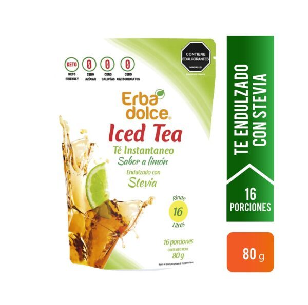 Té en polvo Instantáneo endulzando con Stevia. Sabor a limón