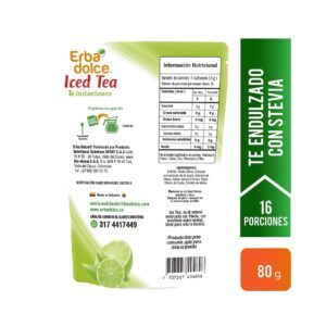 Té en polvo Instantáneo endulzando con Stevia. Sabor a limón