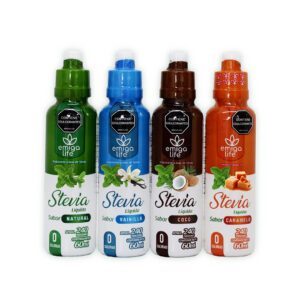 Kit de Stevia Líquida Natural 4 Sabores x 60 ml Emigalife