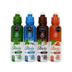 Kit de Stevia Líquida Natural 4 Sabores x 60 ml Emigalife