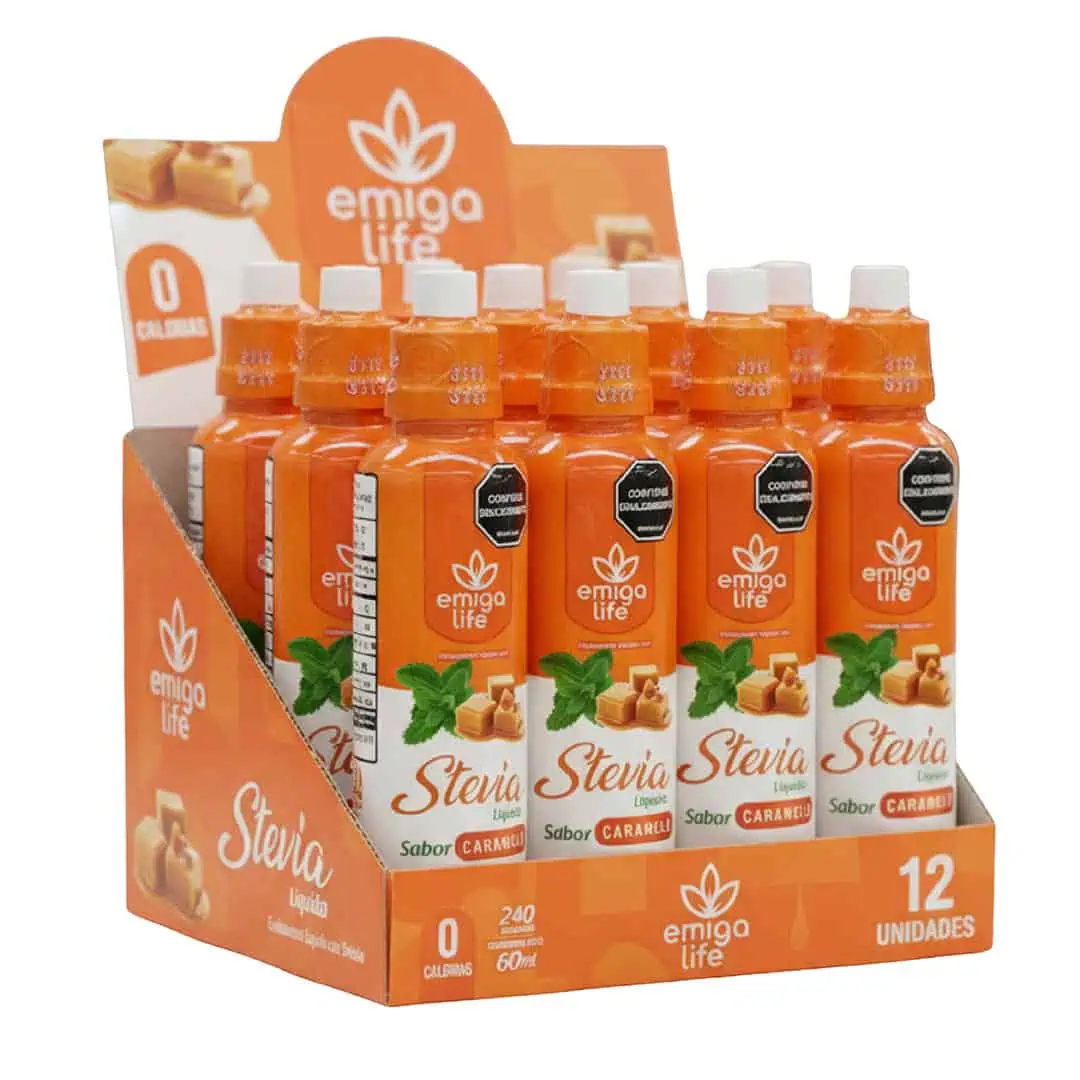 Stevia Líquida Sabor Natural a Caramelo Caja X 12 Und X 60 ml Emigalife 1 Stevia Líquida Sabor Natural a Caramelo Caja X 12 Und X 60 ml Emigalife